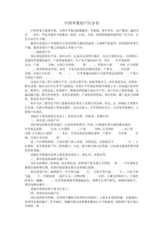 中国苹果的产区分布