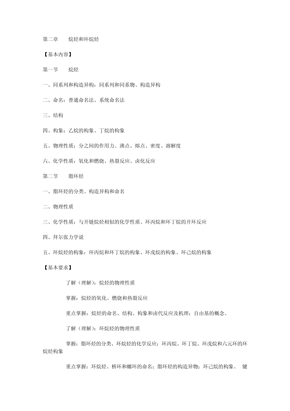 中国药科大学2008年《药学综合一》有机化学考试大纲_第2页