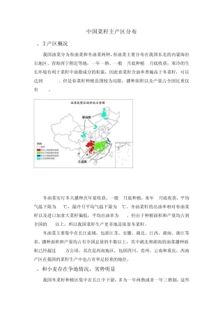 中国菜籽产区