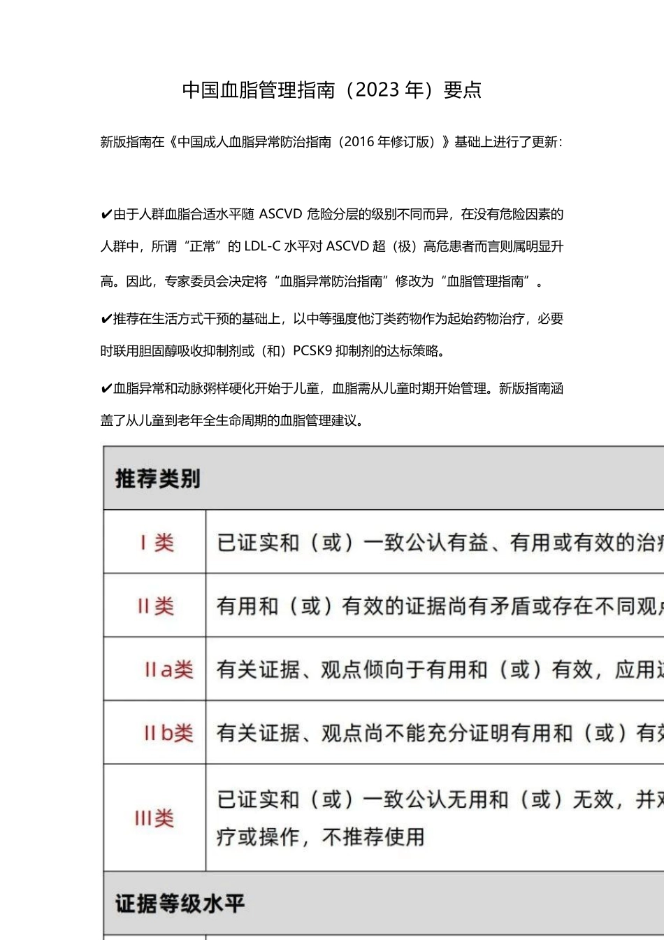 中国血脂管理指南(2023年)要点_第1页