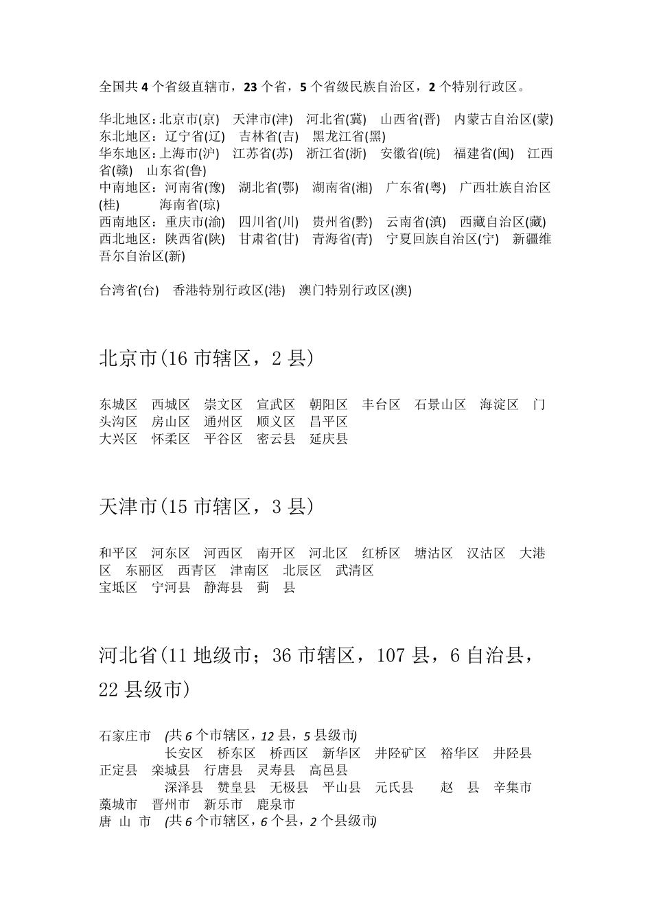 中国行政区划明细_第1页