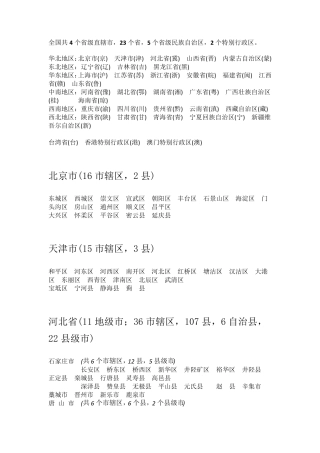 中国行政区划明细