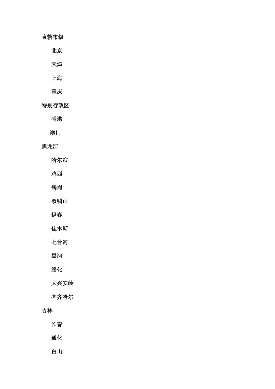 中国行政区划表详细至市一级_第1页