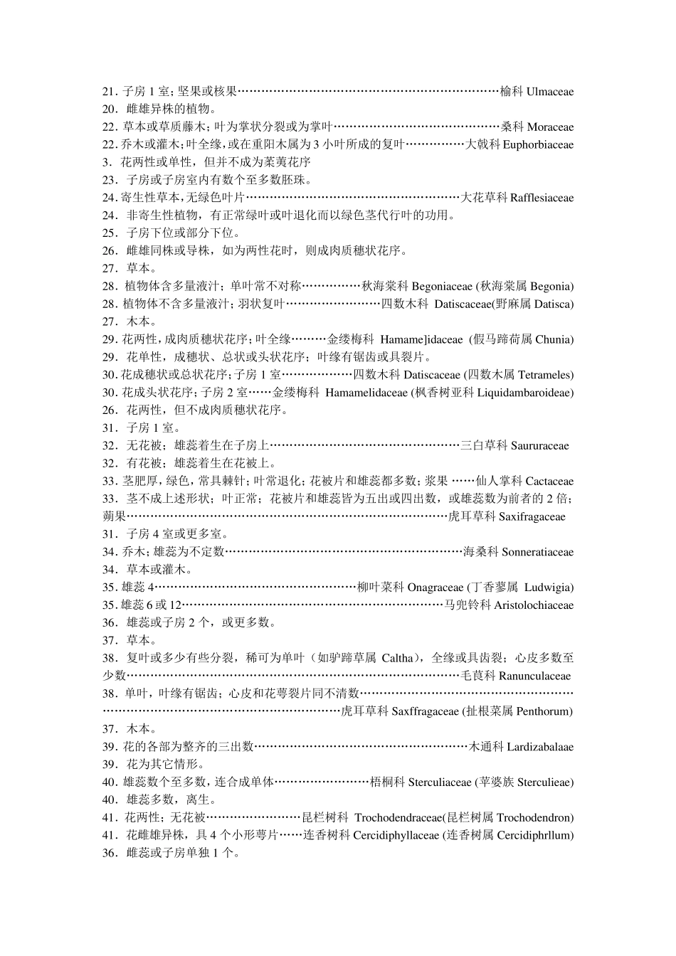中国被子植物分科检索表(恩格勒系统)_第2页