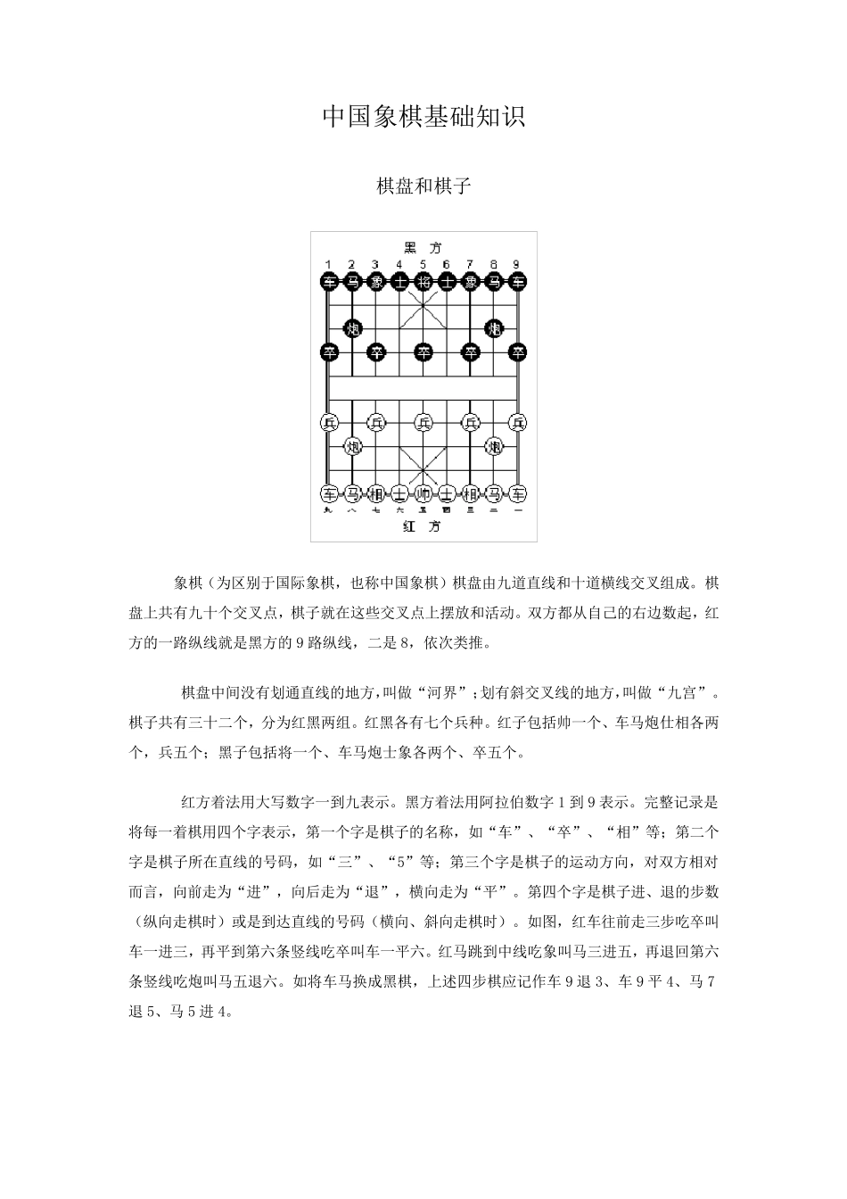 中国象棋基础知识_第1页