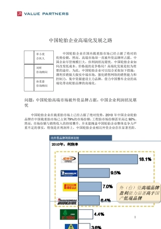中国轮胎企业高端化发展之路