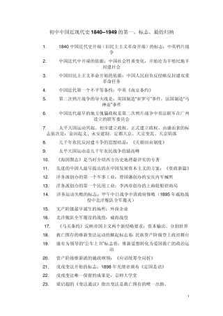 中国近现代史知识点