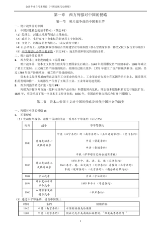 中国近现代史纲要自考复习资料