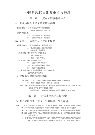 中国近现代史纲要重点与难点