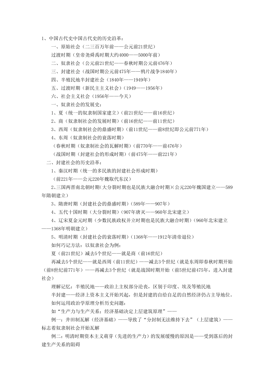 中国通史知识点_第1页