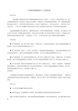 中国邮政储蓄银行小额贷款