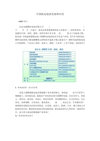 中国钒电池的发展和应用