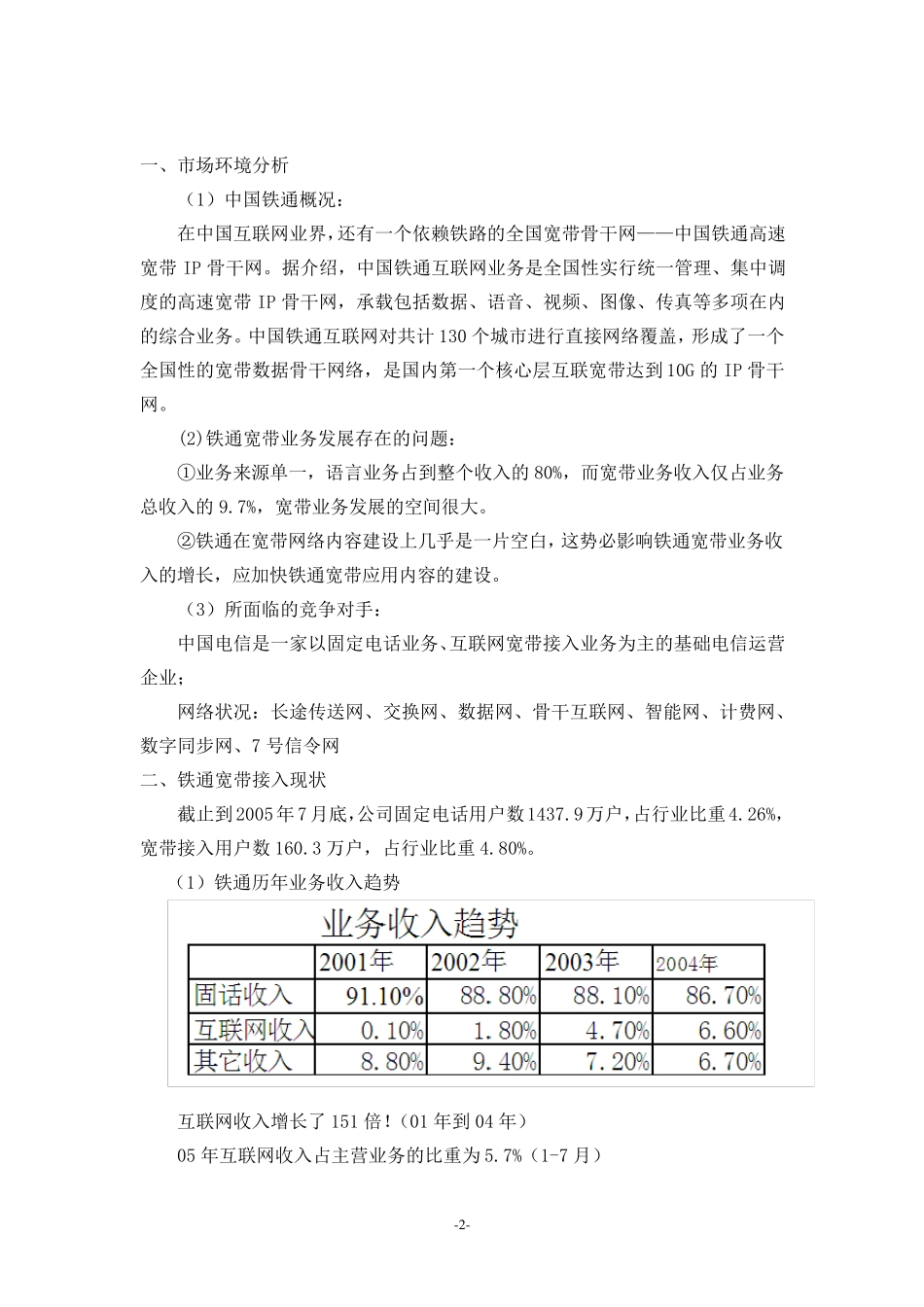 中国铁通宽带业务营销计划_第2页