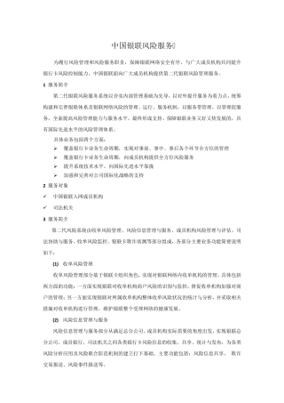 中国银联风险服务手册