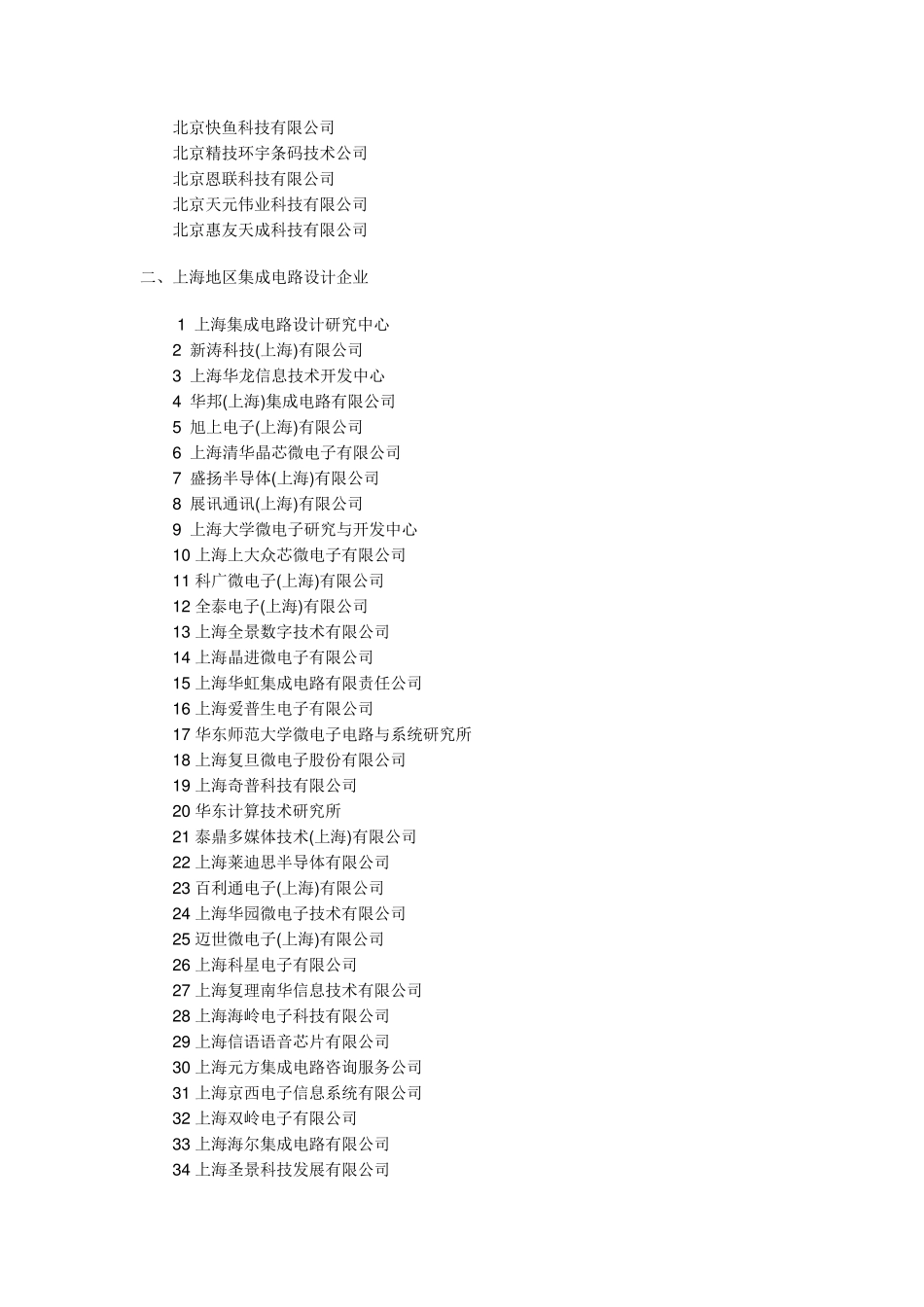 中国集成电路设计企业一览表_第2页