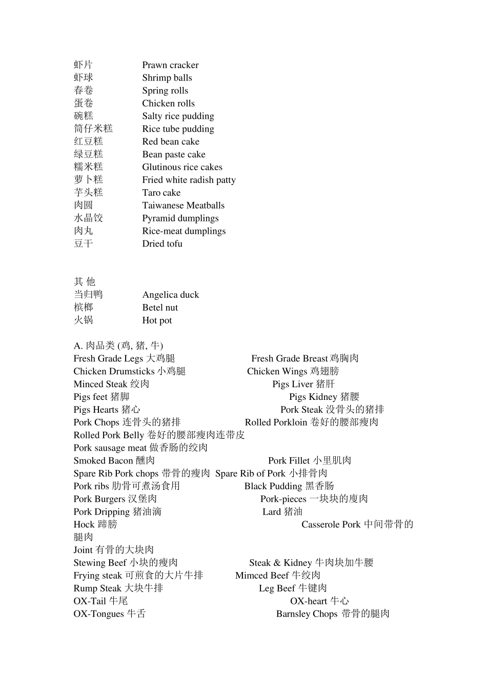 中国食物的英文名字_第3页