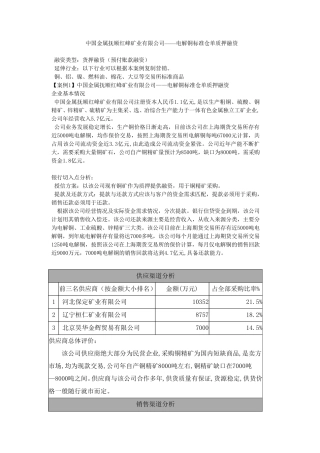 仓单质押。案例