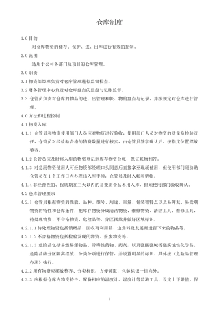 仓库管理制度(包含各种表格)