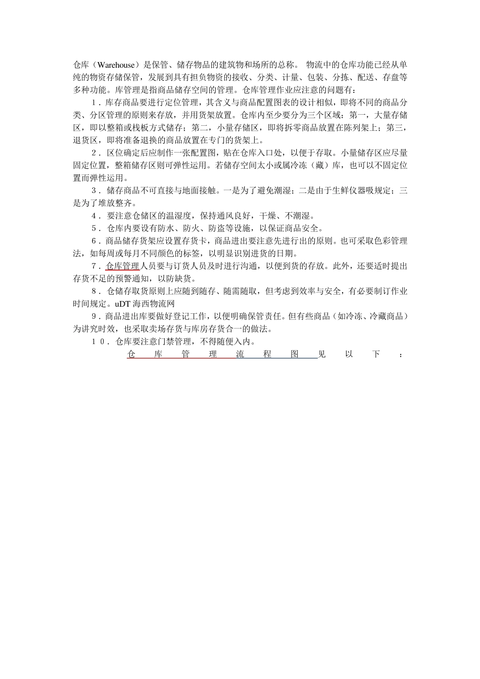 仓库管理流程图(各类仓库通用)_第1页