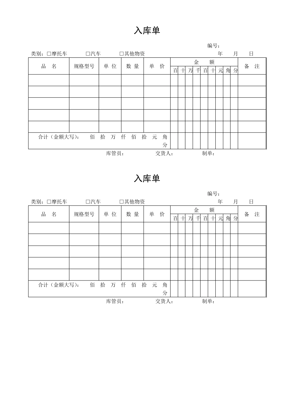 仓库管理表格大全_第1页