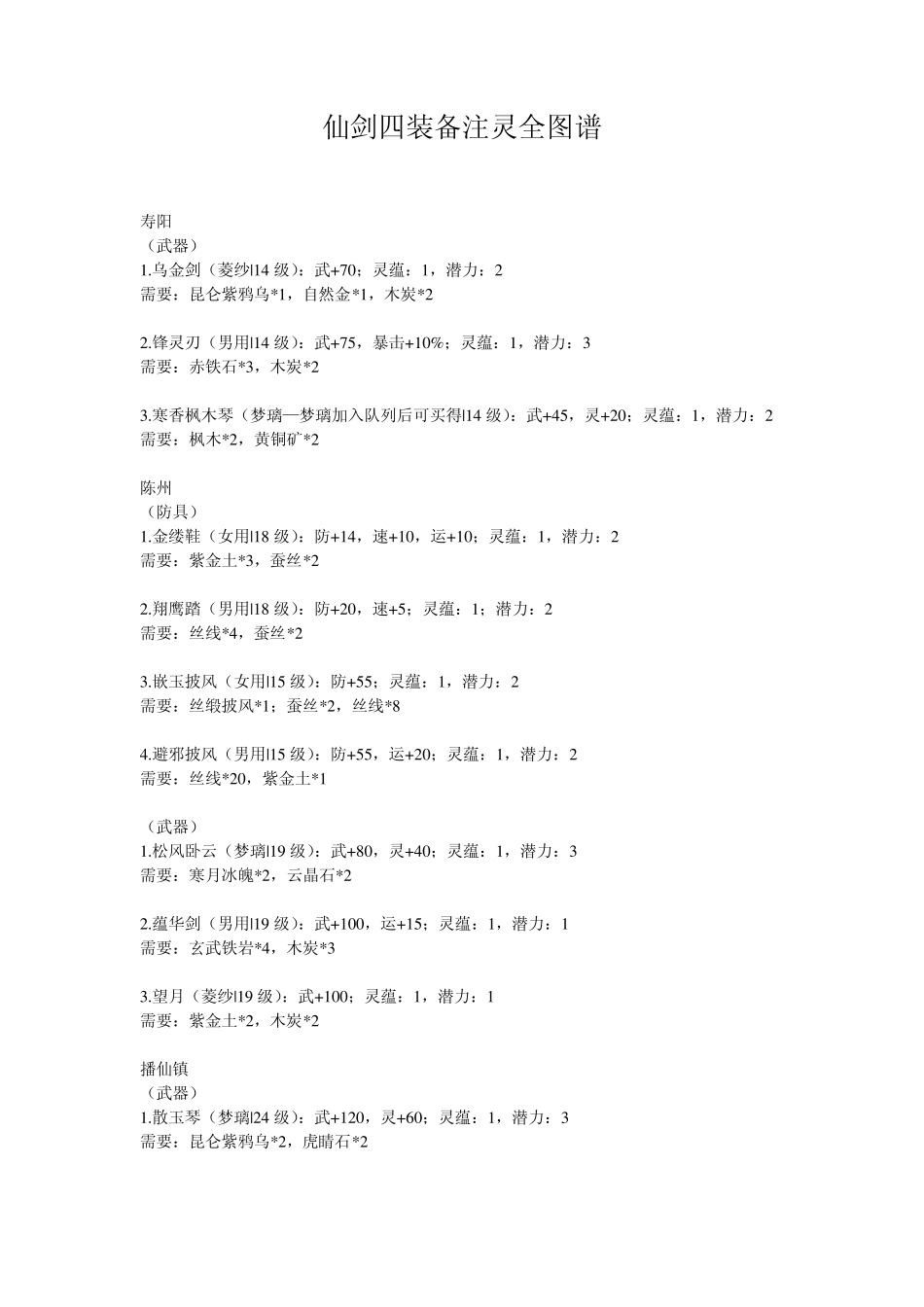 仙剑四武器锻造_第1页