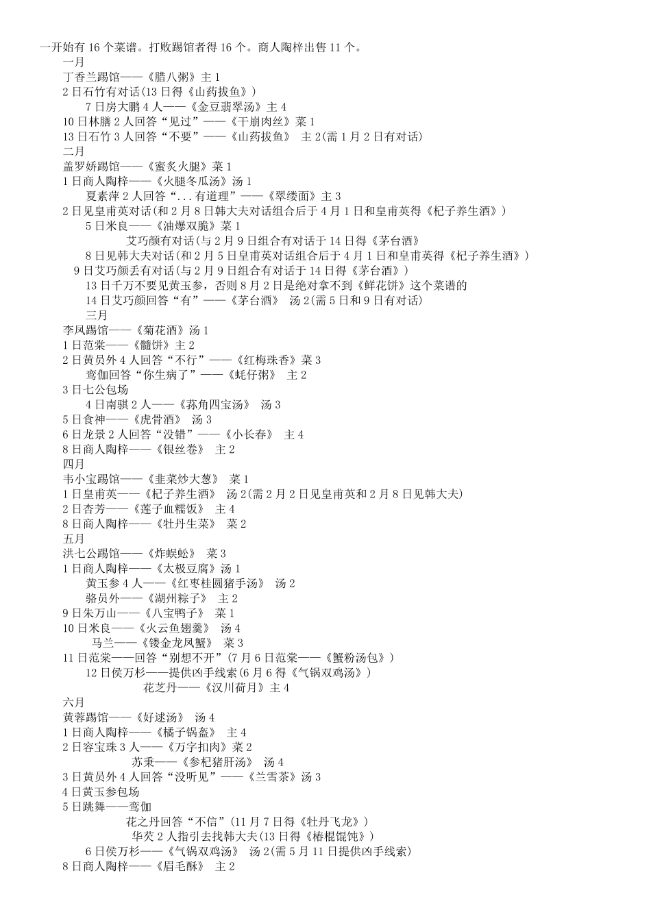 仙剑客栈总结(流程、菜谱总览、迷宫、食材获得、结局等)_第3页