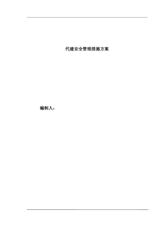 代建安全管理措施方案