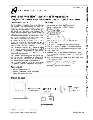 以太网PHY控制器DP83848