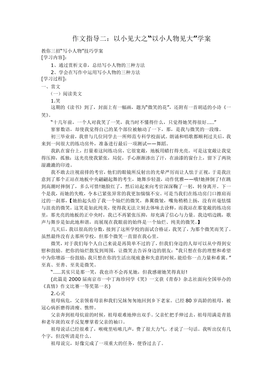 以小见大、以点带面写作技巧材料_第2页