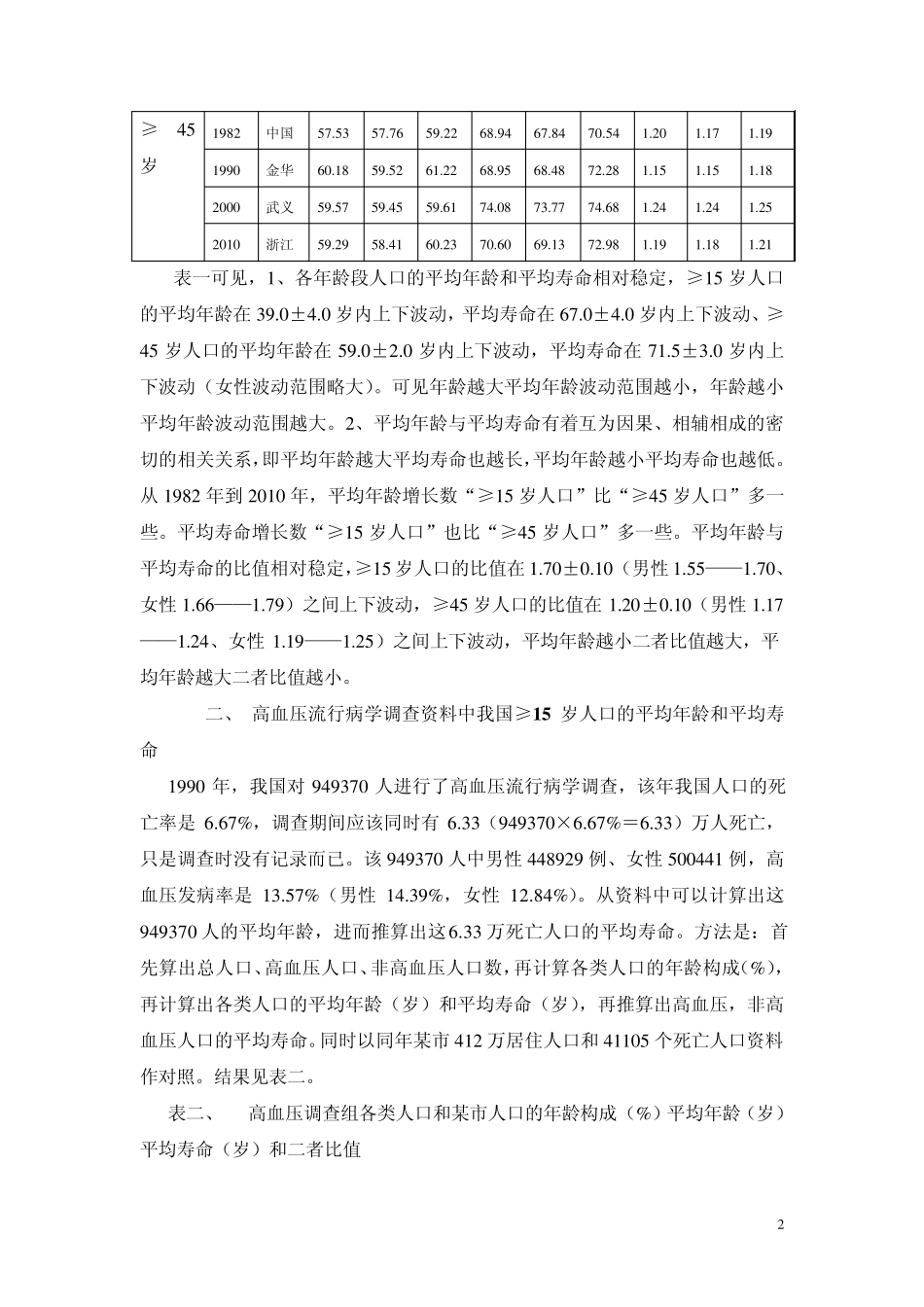 以高血压流行病调查资料来推算高血压人口的寿命_第2页