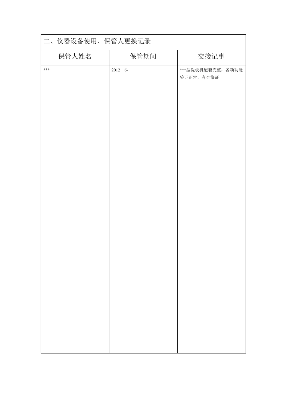 仪器设备履历表_样本_第3页