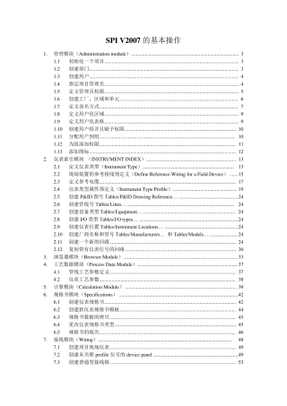 仪表设计SPI2007(intools)操作手册