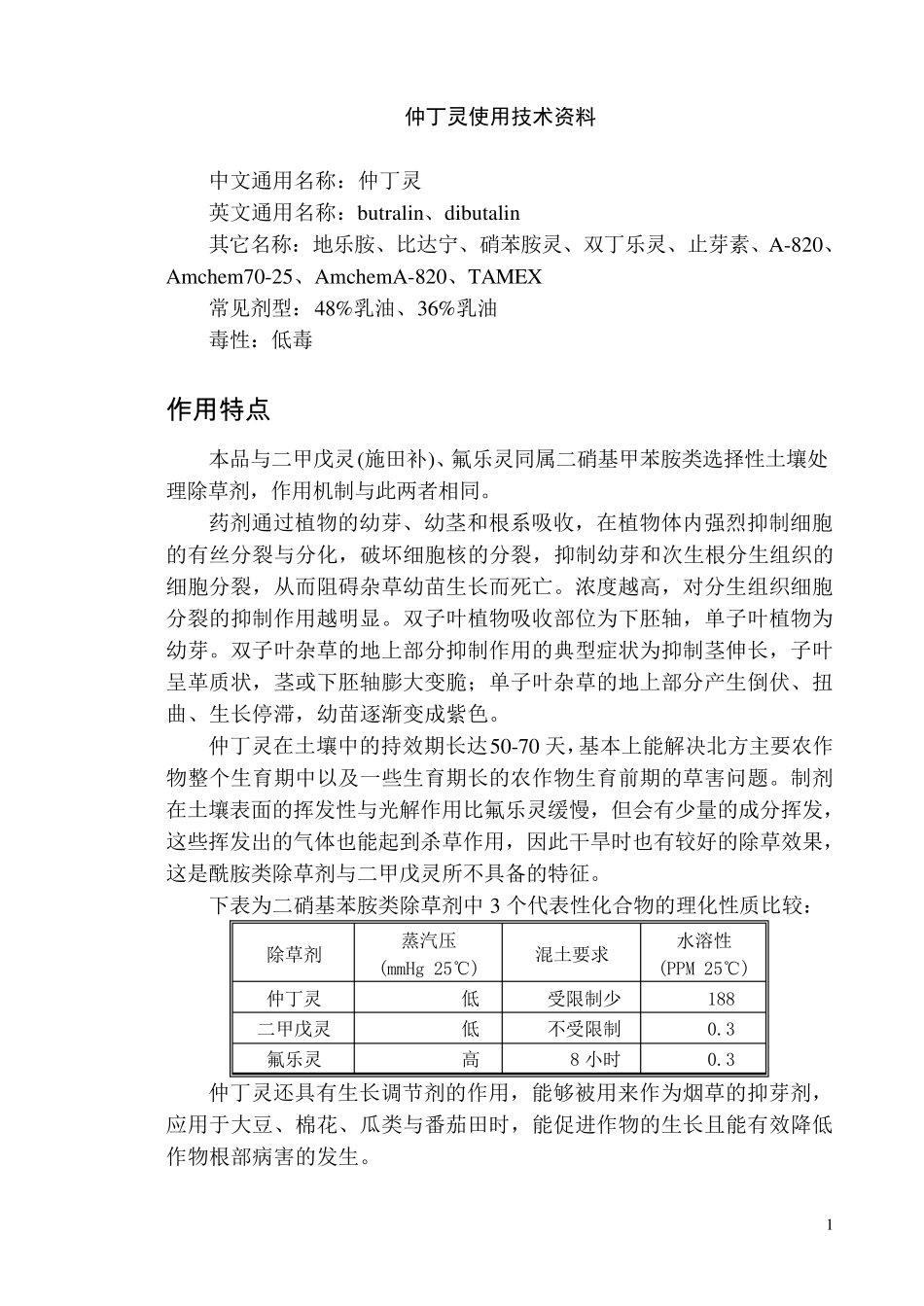 仲丁灵应用技术资料_第1页