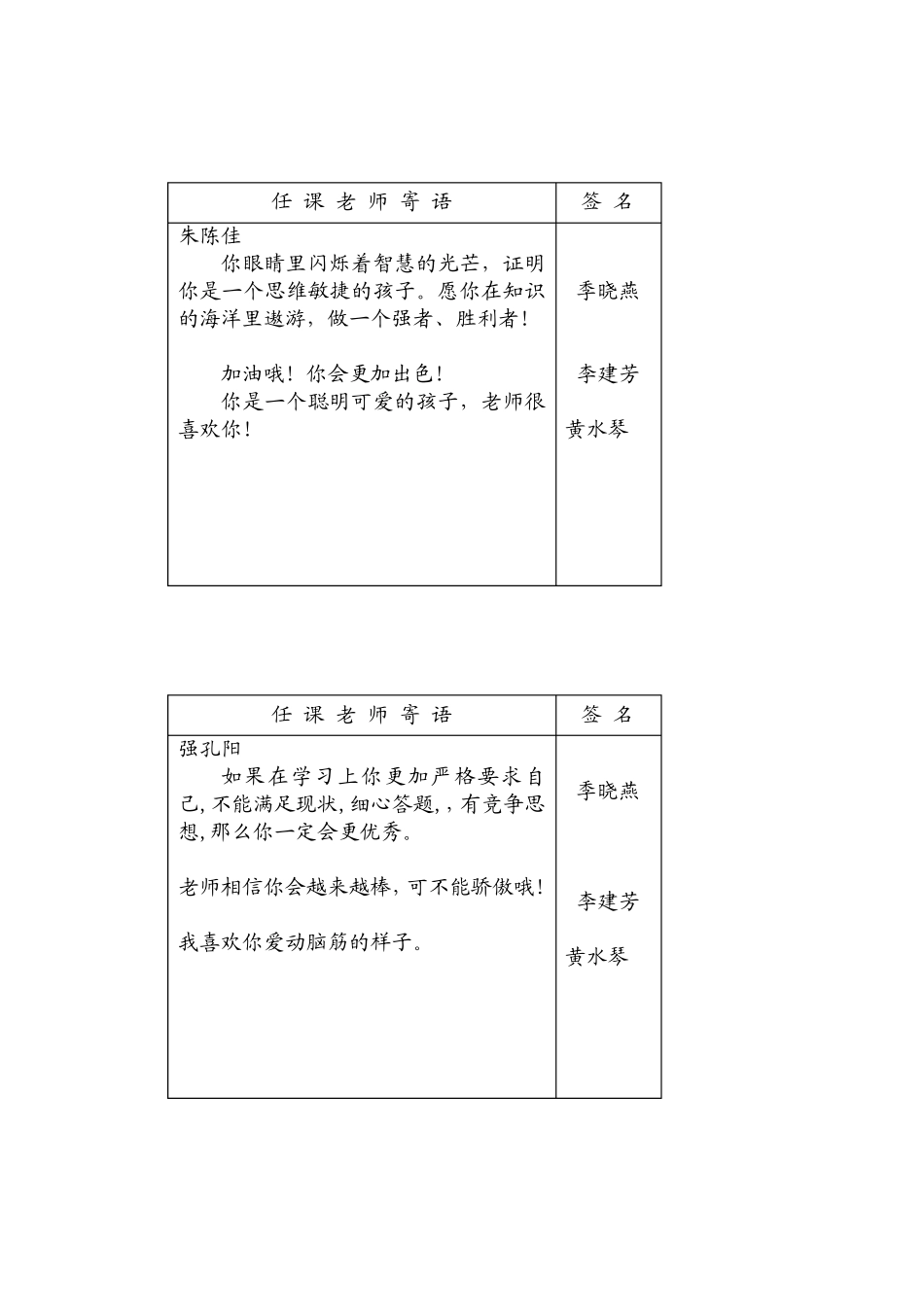 任课老师寄语_第2页