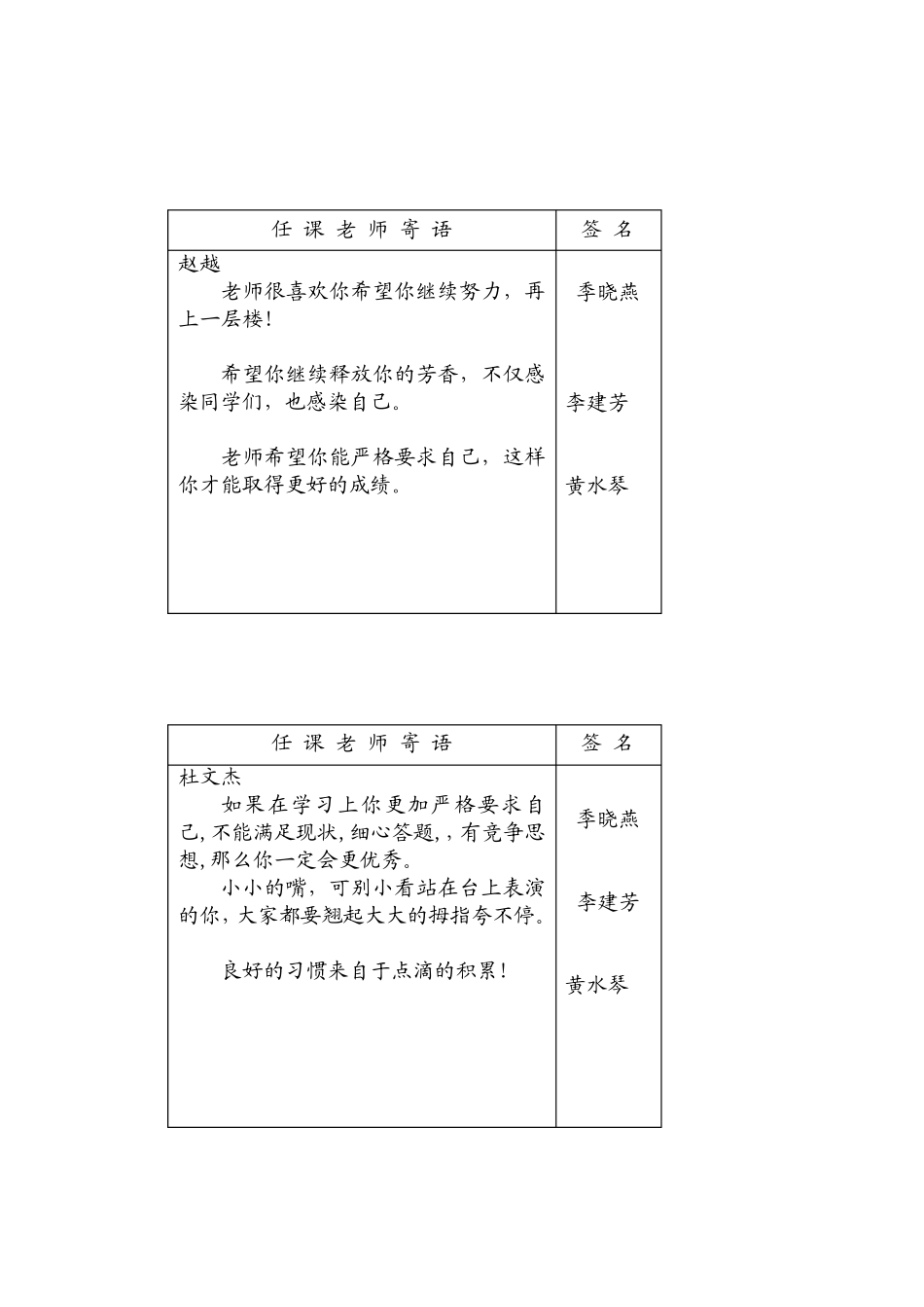 任课老师寄语_第3页