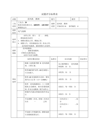 仿真机试题评分标准