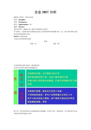 企业SWOT分析