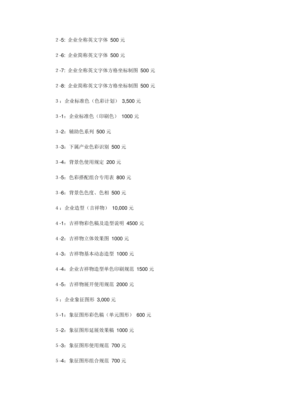 企业VI设计报价表_第2页