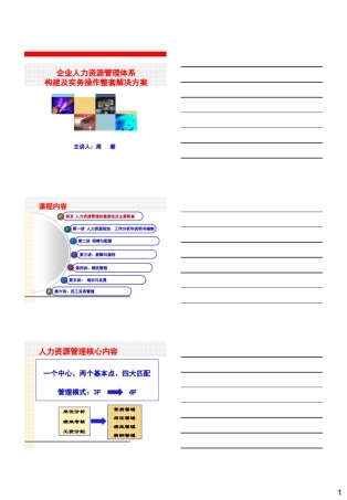 企业人力资源管理体系构建及实务操作整套解决方案(学员版)