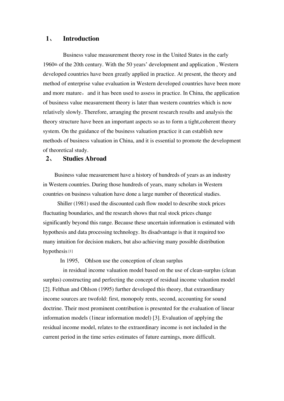 企业价值评估文献综述英文版_第2页