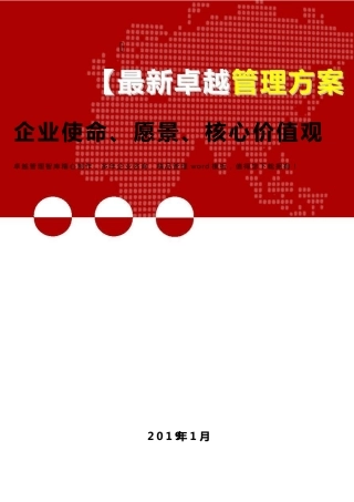 企业使命、愿景、核心价值观