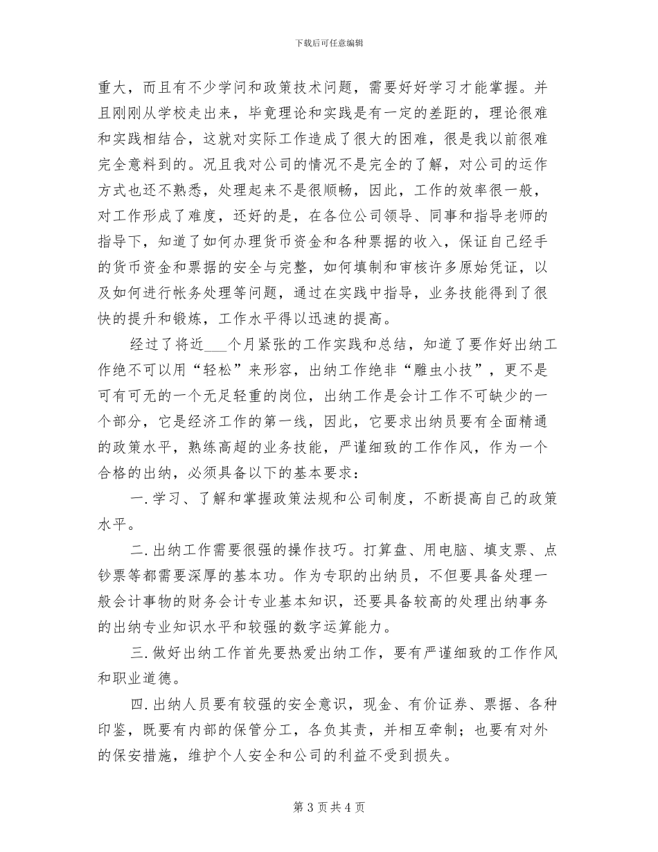 2024年财务部出纳年度工作总结_第3页
