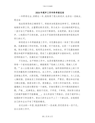 2024年超声工作年终考核总结