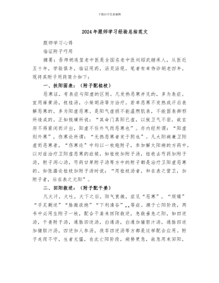 2024年跟师学习经验总结范文