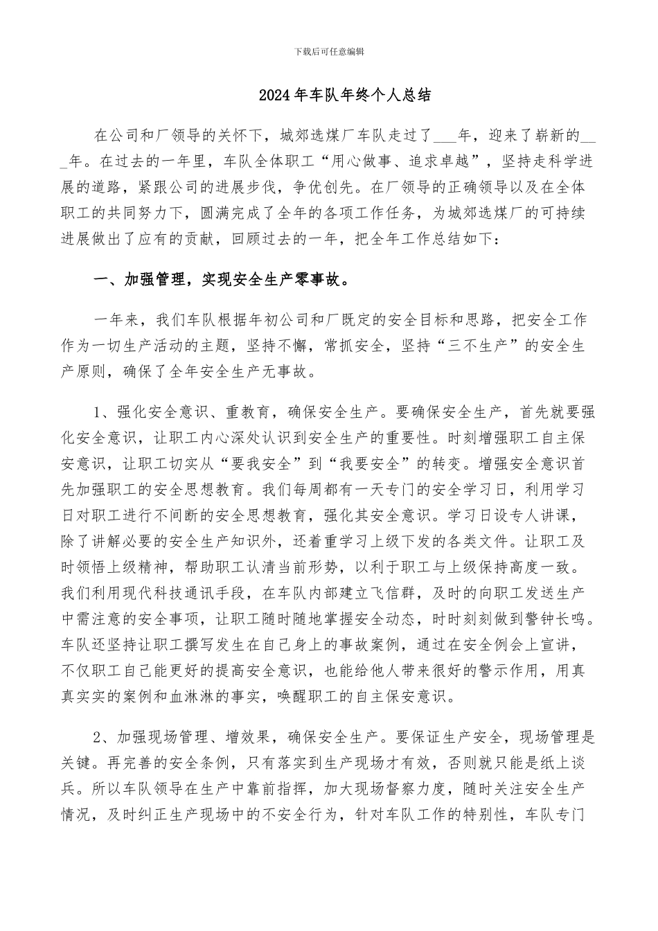 2024年车队年终个人总结_第1页