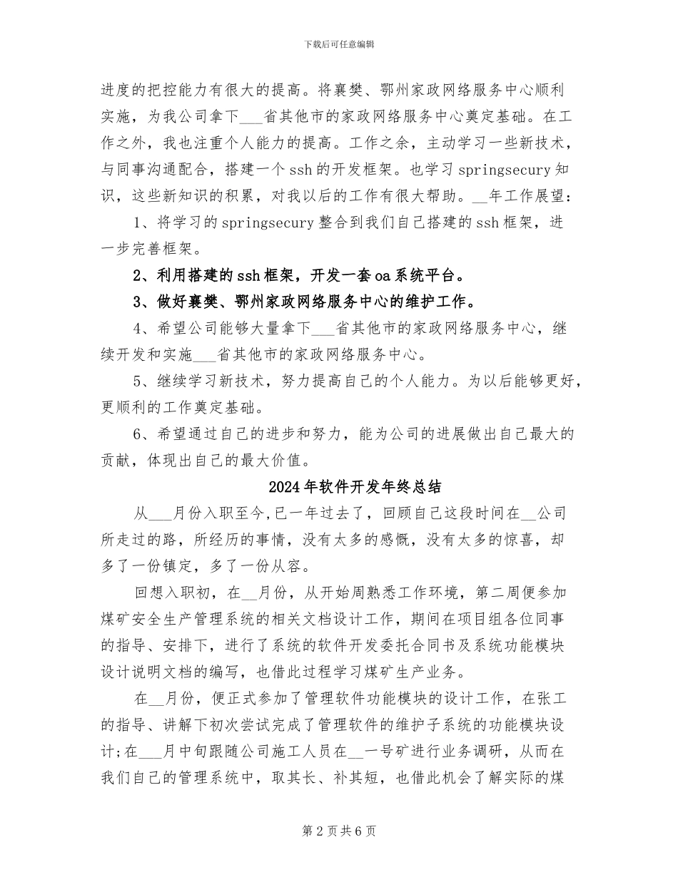 2024年软件开发年终工作总结_第2页