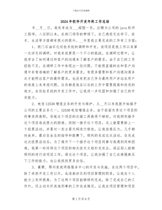 2024年软件开发年终工作总结