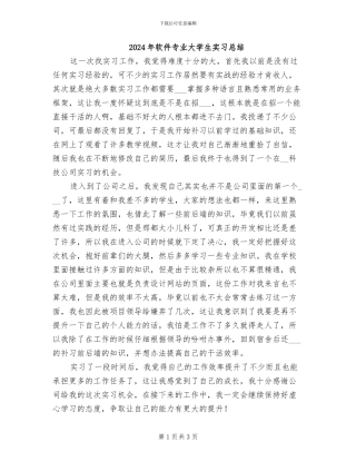 2024年软件专业大学生实习总结