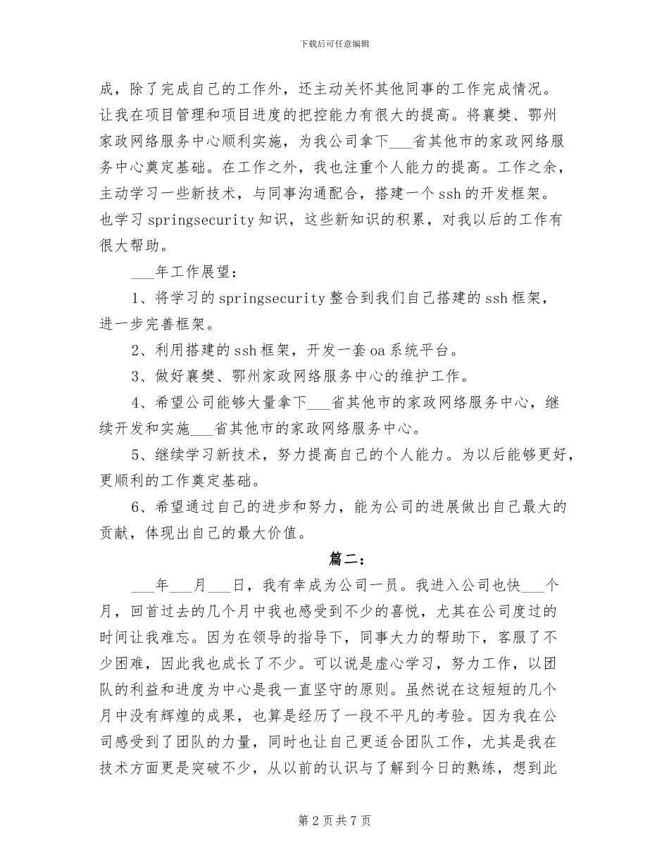 2024年软件项目工作个人总结_第2页