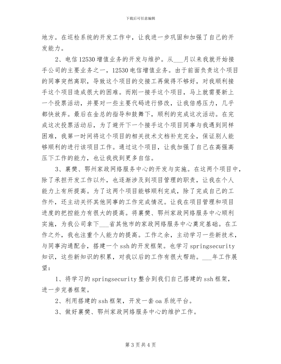 2024年软件开发工程师个人工作总结_第3页